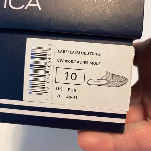 NAUTICA Blue Stripe Mule Shoes - Picture 2 of 6